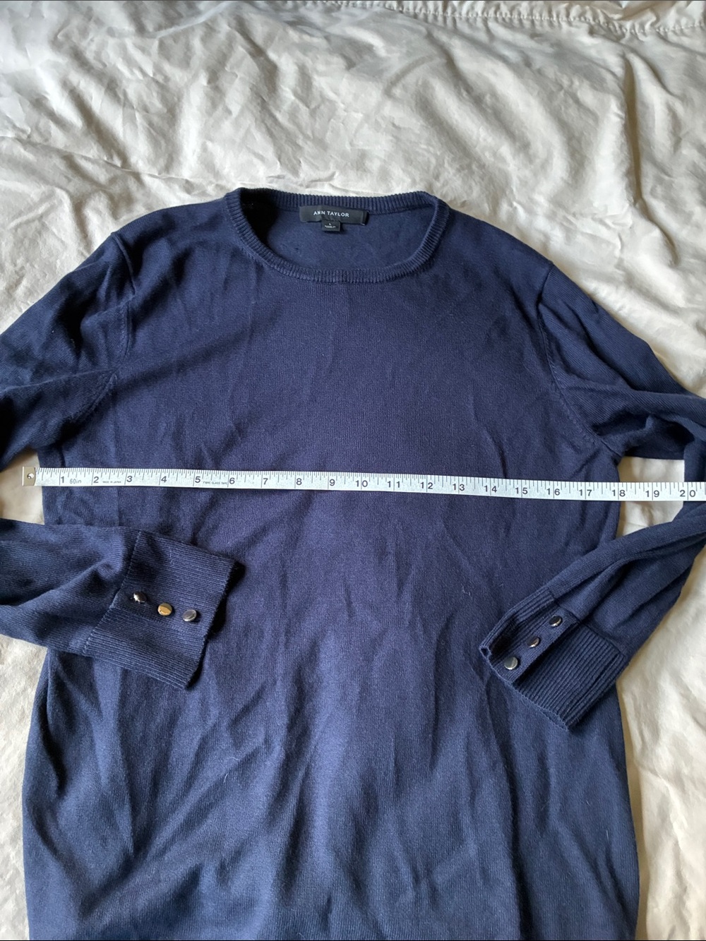 NWT Ann Taylor Navy blue viscose crew neck sweater